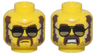 Minifigure, Head Dual Sided Dark Brown Eyebrows, Sideburns, Moustache, and Stubble, Black and Silver Glasses, Closed Mouth / Open Mouth Scowl Pattern