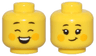 Minifigure, Head Dual Sided Female Black Eyebrows, Bright Light Orange Cheek Spots, Closed Eyes, Open Mouth Smile / Closed Mouth Smile Pattern
