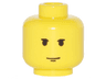 Minifigure, Head Black Upper Eyelids and Chin Dimple, Neutral Pattern