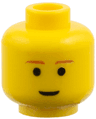 Minifigure, Head Male Brown Eyebrows, Slight Smile Pattern (SW Ep.2 Anakin)