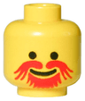 Minifigure, Head Moustache Red Goatee Pattern