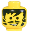 Minifigure, Head Moustache Pointed, Black Hair and Sideburns, Open Mouth Pattern