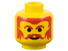 Minifigure, Head Moustache Red, Eyebrows and Hair Pattern