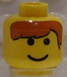 Minifigure, Head Male Brown Bangs Pattern