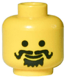 Minifigure, Head Moustache Curly, Spiky Beard under Mouth Pattern