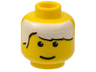 Minifigure, Head Male White Bangs Pattern