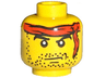 Minifigure, Head Male Headband Red and Stubble Beard Pattern