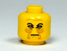 Minifigure, Head Male Angry Black Eyebrows, Brown Wrinkles Pattern