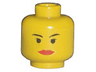 Minifigure, Head Female with Red Lips Wide, Small Black Eyes, Thin Eyebrows Pattern