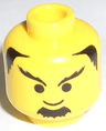 Minifigure, Head Male Black Goatee, Eyebrows, and Hair Pattern