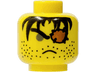 Minifigure, Head Male Eye Patch, Frown, Stubble and Gray Eye Pattern