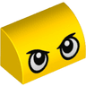 Slope, Curved 1 x 2 with Bottom Stud Holder with Large Stern Eyes Pattern (Duckmobile)