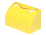 Slope, Curved 1 x 2 with Bottom Stud Holder with Medium Nougat Pointed Closed Mouth, White Fangs Pattern (Super Mario Kamek Lower Face)