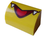 Slope, Curved 1 x 2 with Bottom Stud Holder with Black and Dark Red Pointed Open Mouth, White Fangs and Red Tongue Pattern (Super Mario Kamek Lower Face)