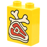 Duplo, Brick 1 x 2 x 2 with Steak and Bones Pattern