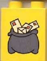 Duplo, Brick 1 x 2 x 2 with Mail Bag Small Pattern