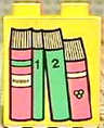 Duplo, Brick 1 x 2 x 2 with Four Books Red and Green Pattern