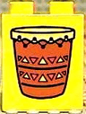 Duplo, Brick 1 x 2 x 2 with Indian Drum Pattern