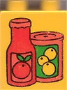 Duplo, Brick 1 x 2 x 2 with Fruit Juice Containers Pattern