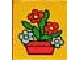 Duplo, Brick 1 x 2 x 2 with Red Flowers in Red Pot Pattern
