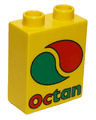 Duplo, Brick 1 x 2 x 2 with Octan Logo Pattern