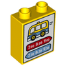 Duplo, Brick 1 x 2 x 2 with Bus Schedule Pattern