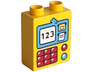 Duplo, Brick 1 x 2 x 2 with ATM Screen with '123', Keypad and Lights Pattern