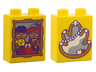Duplo, Brick 1 x 2 x 2 with Framed Portrait of Fernie, Sebastian and Ariel / Mirror and Pearl Necklace Pattern