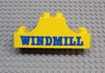 Duplo, Brick 2 x 6 x 2 Arch Inverted Double with Blue 'WINDMILL' Pattern