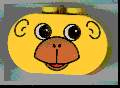 Duplo, Brick 2 x 4 x 2 Rounded Ends with Monkey Face Pattern