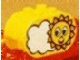 Duplo, Brick 2 x 4 x 2 Rounded Ends with Sun and Cloud Pattern
