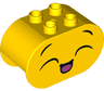 Duplo, Brick 2 x 4 x 2 Rounded Ends with Laughing Face and Angry Face on Reverse Pattern