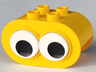 Duplo, Brick 2 x 4 x 2 Rounded Ends with Moving Black and White Eyes