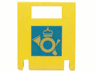 Container, Box 2 x 2 x 2 Door with Slot with Mail Horn Logo on Blue Square Pattern