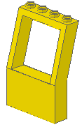 Fabuland Window 2 x 4 x 5 with Square Top