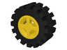 Wheel 8mm D. x 6mm with Black Tire 15mm D. x 6mm Offset Tread Small (4624 / 3641)