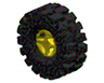 Wheel 8mm D. x 6mm with Black Tire 21mm D. x 9mm Offset Tread Medium (4624 / 4084)