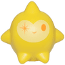 Star, Wish with Orange Oval Left Eye, Sparkle Right Eye, and Grin on Bright Light Yellow Background Pattern