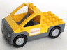 Duplo Truck Pickup Flatbed with Dark Bluish Gray Base with Pizza Planet Logo Pattern