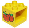 Duplo, Furniture Cabinet 2 x 2 x 1 1/2 with Apples Pattern