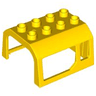 Duplo, Train Locomotive Cabin Roof 2 x 4 Studs, 2 Small and 2 Large Windows