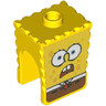 Minifigure, Head, Modified SpongeBob SquarePants with Open Downturned Mouth Pattern