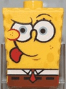 Minifigure, Head, Modified SpongeBob SquarePants with Tongue Out Pattern