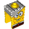 Minifigure, Head, Modified SpongeBob SquarePants with Bandage Pattern