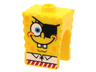 Minifigure, Head, Modified SpongeBob SquarePants with Eye Patch Pattern