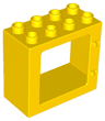 Duplo Door / Window Frame 2 x 4 x 3 Flat Front Surface, Completely Open Back