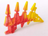 Bionicle Weapon Small Blade with 4 Spikes with Marbled Red Pattern
