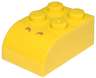 Slope, Curved 3 x 2 with 4 Studs with 2 Medium Nougat Curved Lines Pattern (Super Mario Cooligan Nostrils)