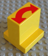 Duplo, Brick 2 x 2 x 2 with 1 x 2 Center with Red Double-Sided Arrow Pattern (Train Track Switching Control)