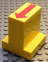Duplo, Brick 2 x 2 x 2 with 1 x 2 Center with Red Straight Arrow Pattern (Train Track Switching Control)
